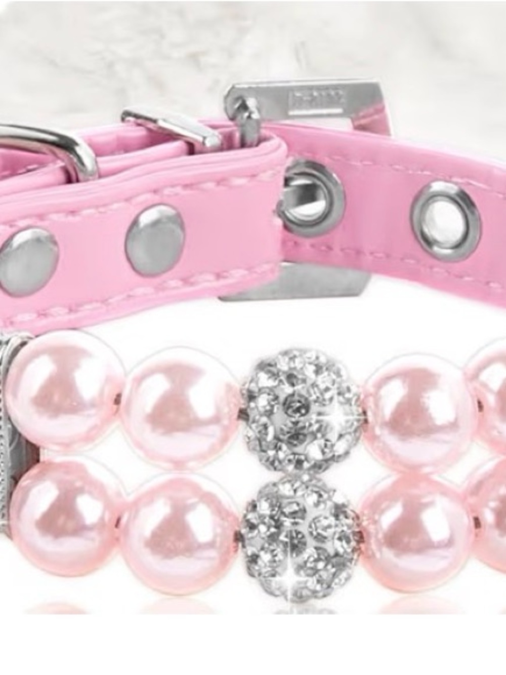 Pink Pearl and Crystal Embellished Collar.